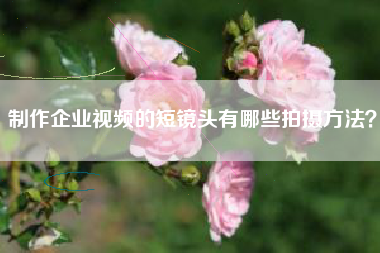 制作企業(yè)視頻的短鏡頭有哪些拍攝方法？