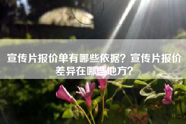 宣傳片報價單有哪些依據(jù)？宣傳片報價差異在哪些地方？