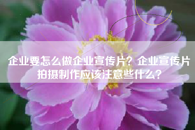 企業(yè)要怎么做企業(yè)宣傳片？企業(yè)宣傳片拍攝制作應(yīng)該注意些什么？